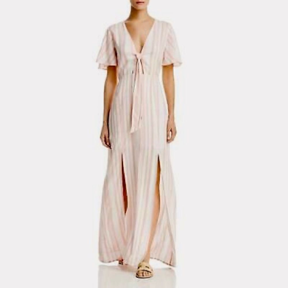 Lost + Wander Pink White Stripe Maxi Dress